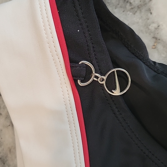 Nike swim.  Blacke white red. Sporty full bottom bikini bottoms 8 - Picture 2 of 7